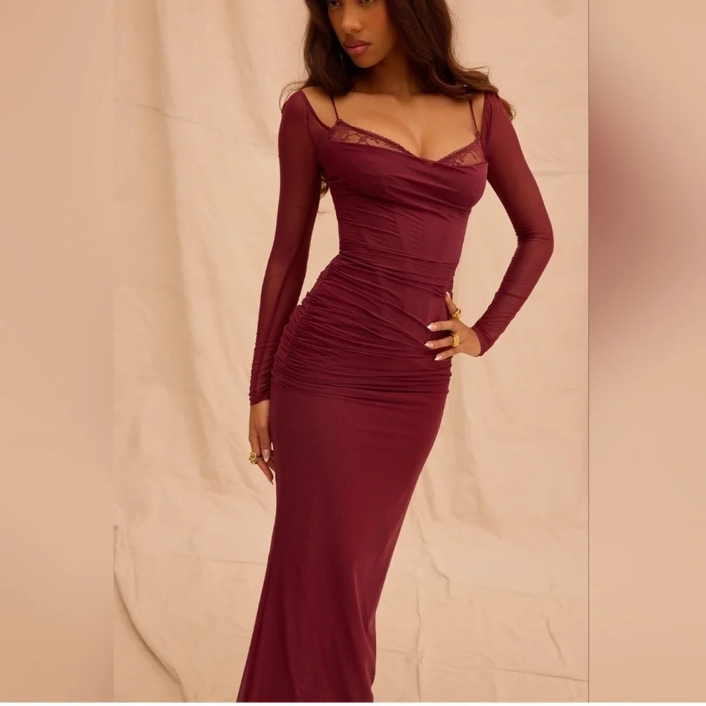 'Katarina' Wine Maxi Dress 'Katarina' Wine Maxi Dress